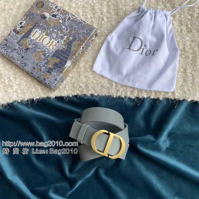 Dior女士腰帶 迪奧CD經典logo復古銅扣小牛皮腰帶  jjp1144